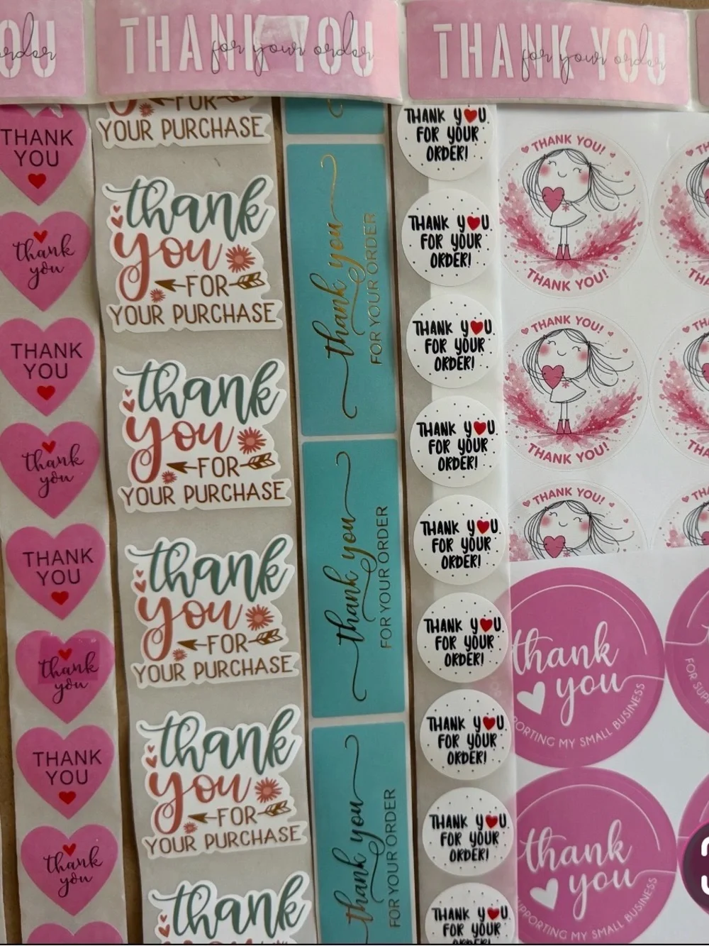 Thank you business stickers bundle 220 count variety